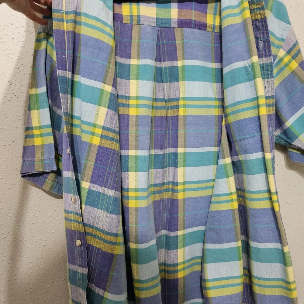 Van Heusen 417 Men's 100%‎ Cotton Vintage Plaid Button-Down Shirt Size XXL